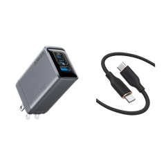 Anker Prime Charger (100W, 3 Ports, GaN) and Anker 643 USB-C to USB-C Cable (Flow, Silicone)