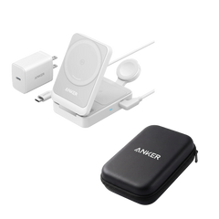 Anker MagGo Wireless Charging Station (Foldable 3-in-1) and Tech Storage Bag