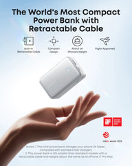 Refurbished Anker Nano Power Bank (10K, 45W, Built-In Retractable USB-C Cable)