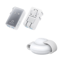 Anker MagGo Wireless Charging Station (3-in-1, Foldable Pad) and Anker Nano Travel Adapter (5-in-1, 20W, 1-Pack)