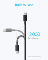 2-Pack New Nylon USB C to USB C Cable (3.3 ft 60W)