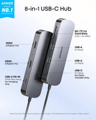 Anker Nano USB-C Hub (8-in-1, Dual Display)