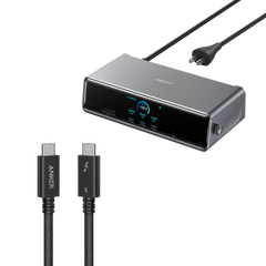 Anker Prime Docking Station (14-in-1, Triple Display, DisplayLink) with DL7400 and Thunderbolt 5 Cable (3.3 ft, 80Gbps, 240W)