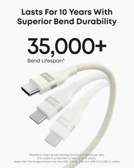 Anker USB-A to USB-C Cable (3 ft, Upcycled-Braided)（2-Pack）
