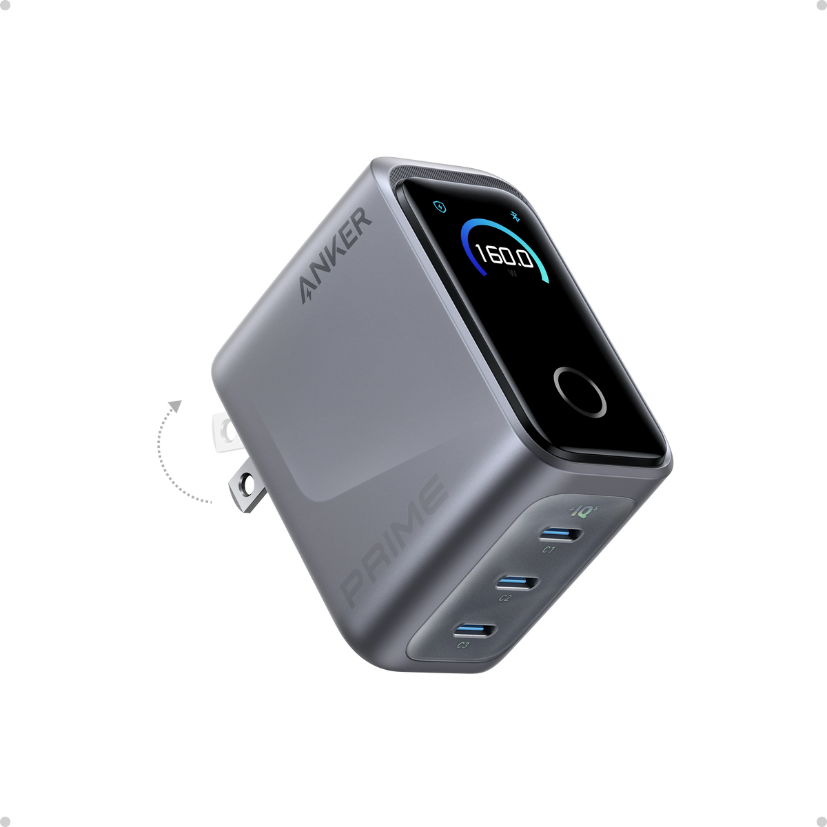 Anker Prime Charger (160W, 3 Ports, Smart Display) WM