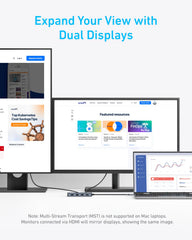 Refurbished Anker USB-C Hub (7-in-1, Dual Display)