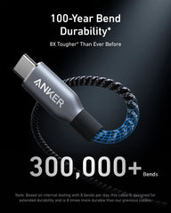 Anker Prime USB-C to USB-C Cable (240W, Upcycled-Braided, 2-Pack)